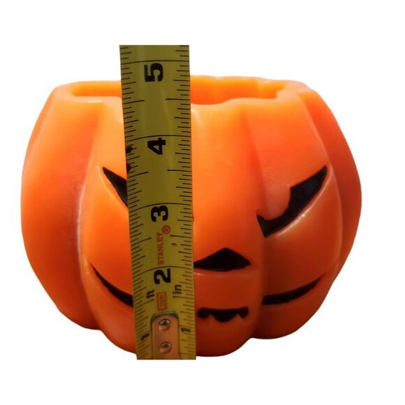 New Pumpkin Candle Halloween Jack O Lantern Autumn Fall Decor 3 Wick Heavy VTG - Picture 8 of 9